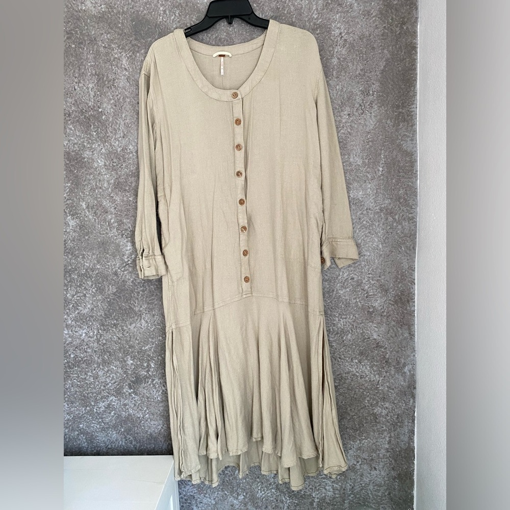 Free People Henley button down midi dress.